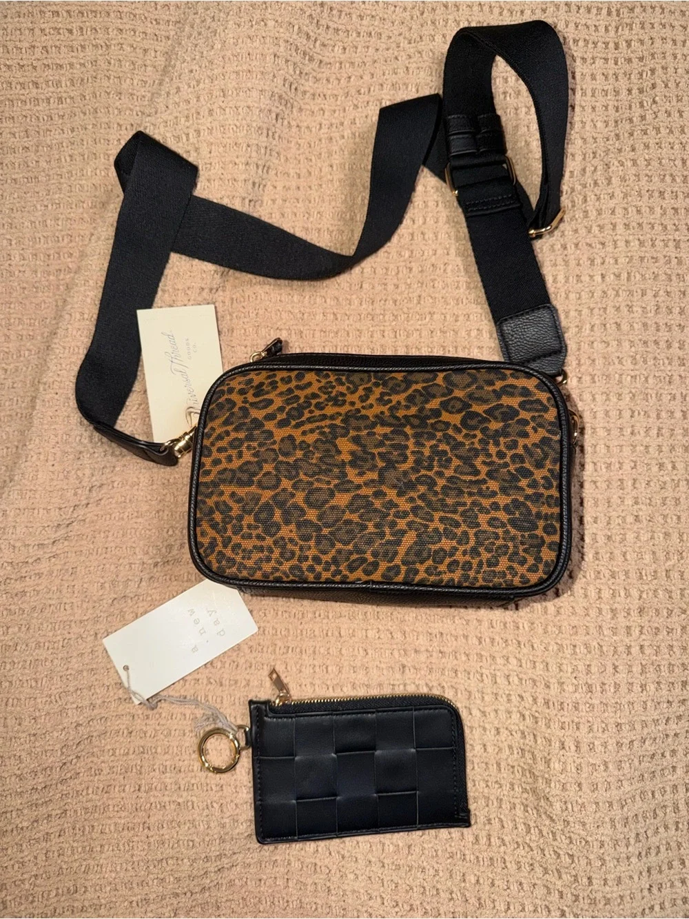 Universal Thread Double Zip Camera Leopard Print Crossbody Bag
